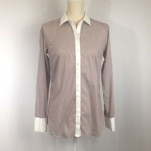 Ann Taylor Striped Button Up Shirt